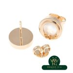 T To Mother of Pearl Circle Earrings RG