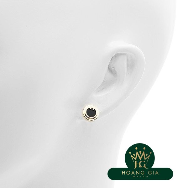 T トゥー ブラックオニキス サークル ピアス YG