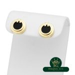 T トゥー ブラックオニキス サークル ピアス YG