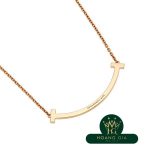 Vòng cổ mặt dây chuyền T Smile (Trung bình) Kim cương K18RG