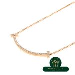 Vòng cổ mặt dây chuyền T Smile (Trung bình) Kim cương K18RG