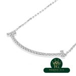 Vòng cổ mặt dây chuyền T Smile (Trung bình) Kim cương K18WG