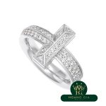 Nhẫn kim cương rộng T One WG số 13