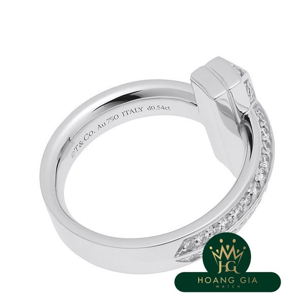 Nhẫn kim cương rộng T One WG số 13