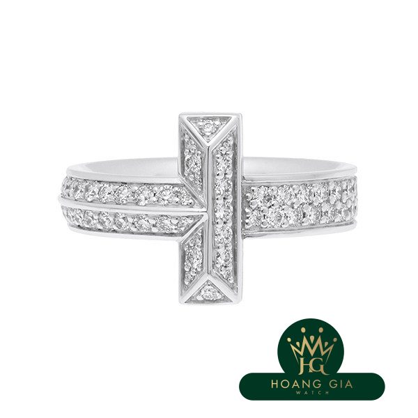 Nhẫn kim cương rộng T One WG số 13