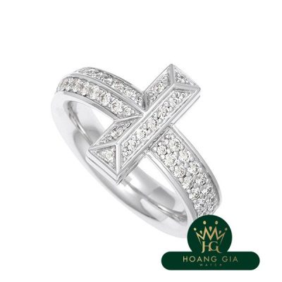 Nhẫn kim cương rộng T One WG số 13