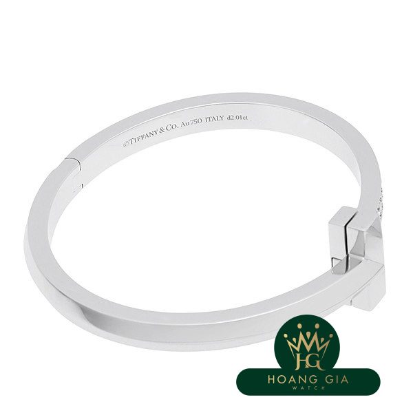 T One Wide Diamond Hinge Bangle S WG