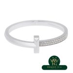 T One Wide Diamond Hinge Bangle S WG