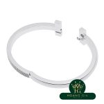 T One Wide Diamond Hinge Bangle S WG
