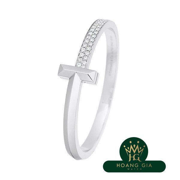 T One Wide Diamond Hinge Bangle S WG