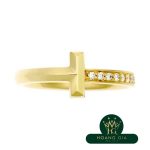 Nhẫn kim cương hẹp T One YG # US6 No.11