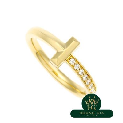 Nhẫn kim cương hẹp T One YG # US6 No.11